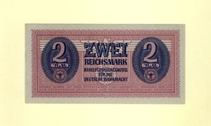 GERMANY 2 ZWEI REICHSMARK 1942 - 1944 P-M37 WWII GERMANY WEHRMACHT UNC- VERY RAR - Picture 1 of 2