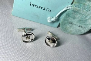 Tiffany & Co. Authentic Button CuffLinks 1837 Cuff 925 750 Links - Picture 1 of 7