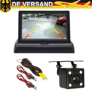 HD Rückfahrkamera Nummernschild Funk Kabellos Mit 4.3 LCD Rückspiegel Monitor - Bild 1 von 9