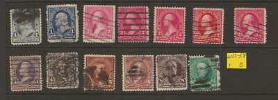 US Scott #246-#258 USED/VF Estate partial Set of First Bureau issues, solid! 1 - Image 1 of 2