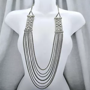 Kaskadierende Start- und Landebahn Halskette Vintage Elegant Glam Strass Drapieren Kette Statement - Bild 1 von 10