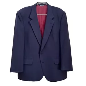 Vintage Halston Navy Wool Blazer Union-Made in USA Branded H Gold Buttons - Picture 1 of 10