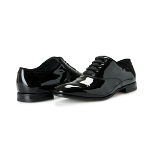 SALVATORE FERRAGAMO MAGIC 0750512 NERO CALF OXFORD BLACK SIZE 9E MEN SHOES NIB - Picture 1 of 7