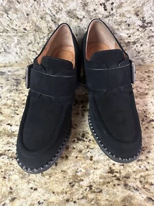 Gentle Souls Bestie Black Monk Strap Block Heel Leather/Suede Size 9 New - Picture 1 of 10