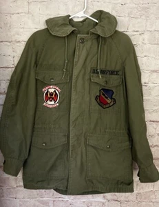USAF Military M-65 Field Coat Men S Regular OG-107 Sateen PATCHES TAC Vietnam - Bild 1 von 7