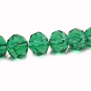 Glasperlen facettiert geschliffen 8x6mm tannengrün 67 Perlen Spacer nenad-design - Bild 1 von 12