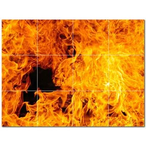 Fire Ceramic Tile Wall Mural PT500611. 24" W x 18" H (12) 6x6 tiles - Picture 1 of 1