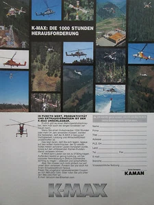 5/1998 PUB KAMAN HELICOPTER HELICOPTER KAMAN K-MAX HUBSCHRAUBER DEUTSCHE ANZEIGE - Bild 1 von 1