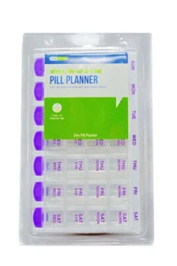 Ezy Dose One-Day-At-A Time Pill Planner Pop Out Compartment Case On The Go - Picture 1 of 7