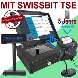 Touch Scannerkasse für Handel Kiosk Laden KOMPLETT inkl Software + TSE SWISSBIT - Bild 1 von 15