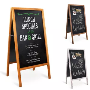 Heavy Duty Wooden Frame A Board Pavement Sign Shop Chalkboard Sign Free Standing - Picture 1 of 19