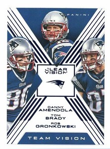 2015 Panini Clear Vision Brady Gronkowski Amendola #TV-17 Team Vision Blue /99