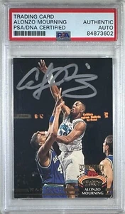 Alonzo Mourning auto signed 1993 #297 Topps RC Charlotte Hornets PSA Encap - Picture 1 of 3
