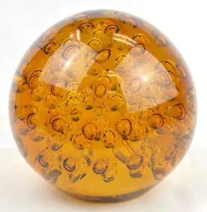 Murano kontrollierte Blase Braunglaskugel Lg 20 lbs Kunstglas - Bild 1 von 2