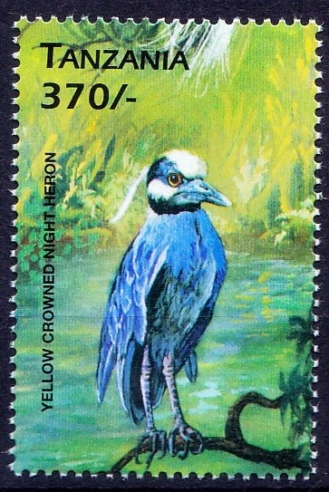 Garza nocturna coronada amarilla, aves acuáticas, Tanzania 1999 MNH  Foto 1 de 1