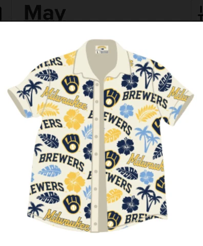 2023 Milwaukee Brewers  Aloha Hawaian Shirt SE SGA ~ Presale ~ 2XL ~ Free ship Cover