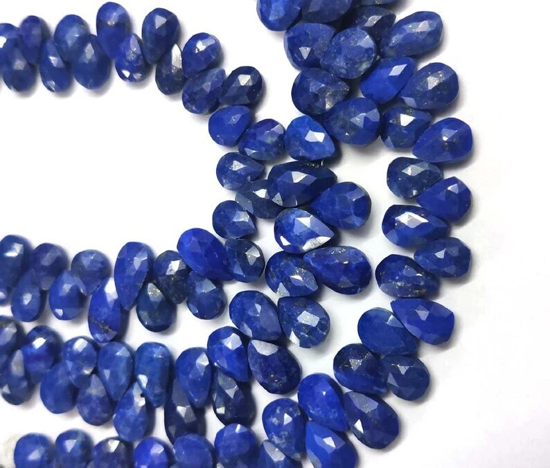 Briolettes de piedras preciosas de lapislázuli azul natural AAA lapislázuli de calidad fina Foto 1 de 3