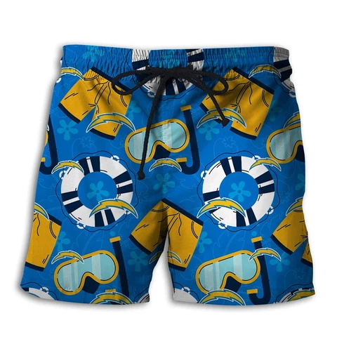 Los Angeles Chargers Mens Football Board Shorts Drawstring Quick Dry Swim Trunks Cover
