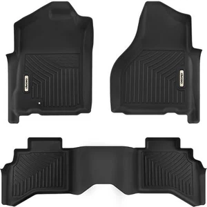 OEDRO Car Floor Mats Liners 3D Molded TPE for 2002-2008 Dodge Ram 1500 Quad Cab - Picture 1 of 8