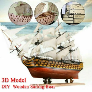 DIY Assembly Ship 3D Wooden Sailing Boat Model Kit Ship Decoration Gift Child - Picture 1 of 11