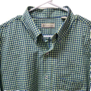 Donald Ross L Lime Green Blue Long Sleeve Button Down Shirt Button Down Collar - Picture 1 of 6