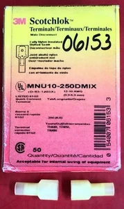 BOX OF (50) 3M SCOTCHLOK MNU10-250DMIX NYLON INSULATED TERMINALS 12-10 AWG 06153 - Picture 1 of 5