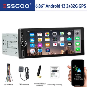 Autoradio 1 DIN Mit Android 13 32G Apple Carplay GPS Navi RDS Bluetooth WIFI USB - Bild 1 von 15