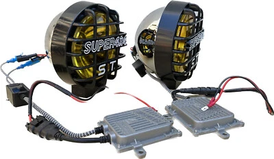 Pair Chrome 4x4 Quick Start Offroad Amber 6" HID Fog Light 24V 55W w/Ballast - Image 1 of 4