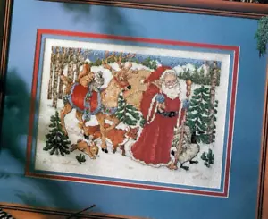 Woodland Santa Kreuzstichmuster Weihnachtsmagazin Fraser Sammlung Vickery - Bild 1 von 3