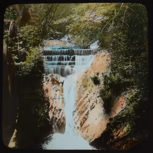 Photo ISLE OF MAN WATERFALL IN GROUNDALL GLEN Magic Lantern Slide C1890 IOM - Picture 1 of 5