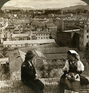Italy Roma Panorama Old Stereoview Photo Underwood 1900 - Picture 1 of 3