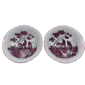 Shelley Castle rosa 5,5"" Beere Dessertschüssel Set mit zwei feinen Knochen China England - Bild 1 von 6