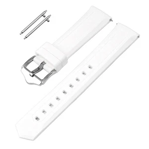 Silicone Rubber Watch Band Waterproof Quick Release Strap 16 18 19 20 21 22mm - Picture 1 of 17