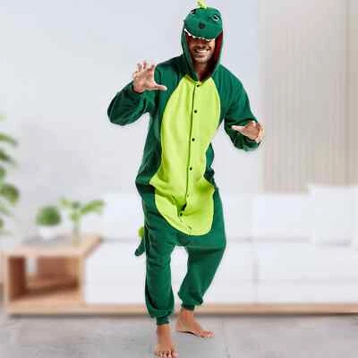 Dinosaur Costumes Adult Unisex Halloween Christmas Cosplay One-piece Homewear - Image 1 of 4