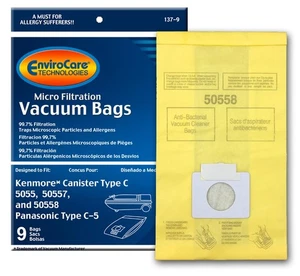 Bolsas de vacío de repuesto hechas para adaptarse a Kenmore Canister tipo C o Q 50555, 50558... - Imagen 1 de 9