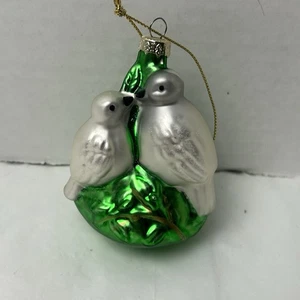 Zwei weiße Taube Weihnachtsbaum bunte Glas Weihnachtsschmuck 3" Urlaub - Bild 1 von 4