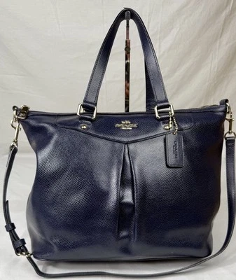 😎😎😎COACH AZUL MARINHO Bolsa Satchel de Couro Ashley 2WAY Bolsa de Ombro CROSSBODY F15445 - Imagem 1 de 4
