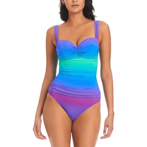 Bleu Rod Beattie Heat Of The Moment Shirred Bandeau One-Piece Swimsuit 10 New - Bild 1 von 5
