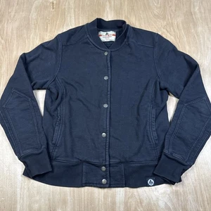 American Giant Women’s Black Snap Button Bomber Style Jacket Size Large USA Made - Picture 1 of 5