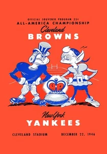 1946 Cleveland Browns Druck Vintage Fußball Dekor 13x19 Poster Reproduktion - Bild 1 von 2