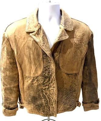 Chaqueta de cuero para mujer Schott NYC talla 14 • gamuza envejecida • Hecha en EE. UU. Foto 1 de 4