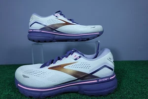 Brooks Ghost 15 Zapatos Mujer Talla 8.5 Ancho Púrpura Blanco Tenis para Correr Cómodos - Imagen 1 de 8