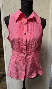 Antonio Melani ärmellose Bluse Rüschen Plissee vorne Damen Gr. M hellrosa - Bild 1 von 6