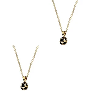 2 Pieces Mens Necklace Pendant Football for Girls Women Creative - Picture 1 of 12