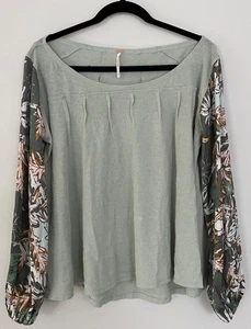 Free People Picking Petals Damenoberteil Blumenärmel Salbei Fee Grunge Größe M - Bild 1 von 11