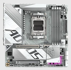 Zócalo Gigabyte B850M AORUS ELITE WIFI6E ICE AM5 para CPU AMD Ryzen 9/8/7000 - Imagen 1 de 2