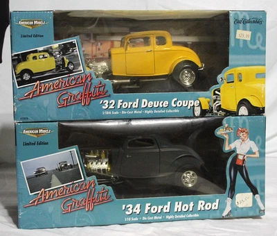 Lote American Muscle 1:18 American Graffiti '32 Deuce Coupe y '34 Hot Rod Foto 1 de 4