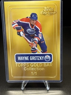 Foto Wayne Gretzky 4x6 Edmonton Oilers NHL-Colección de barras de oro + cargador superior/soporte Foto 1 de 4