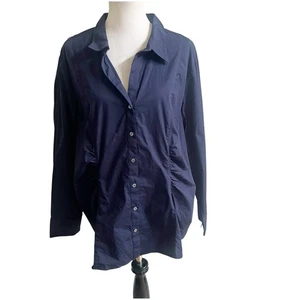 Camisa de vestir acanalada de manga larga Talbots para mujer talla 22W azul marino oficina - Imagen 1 de 11
