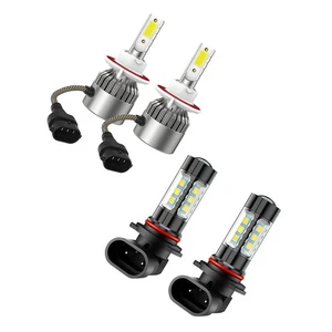 For 2004-2014 Ford F-150 8000K LED Headlight Hi/Lo + Fog Light 4x Bulbs Combo - Picture 1 of 10